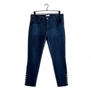 Ann Taylor LOFT Curvy Skinny Button Ankle Jeans Size 12/31